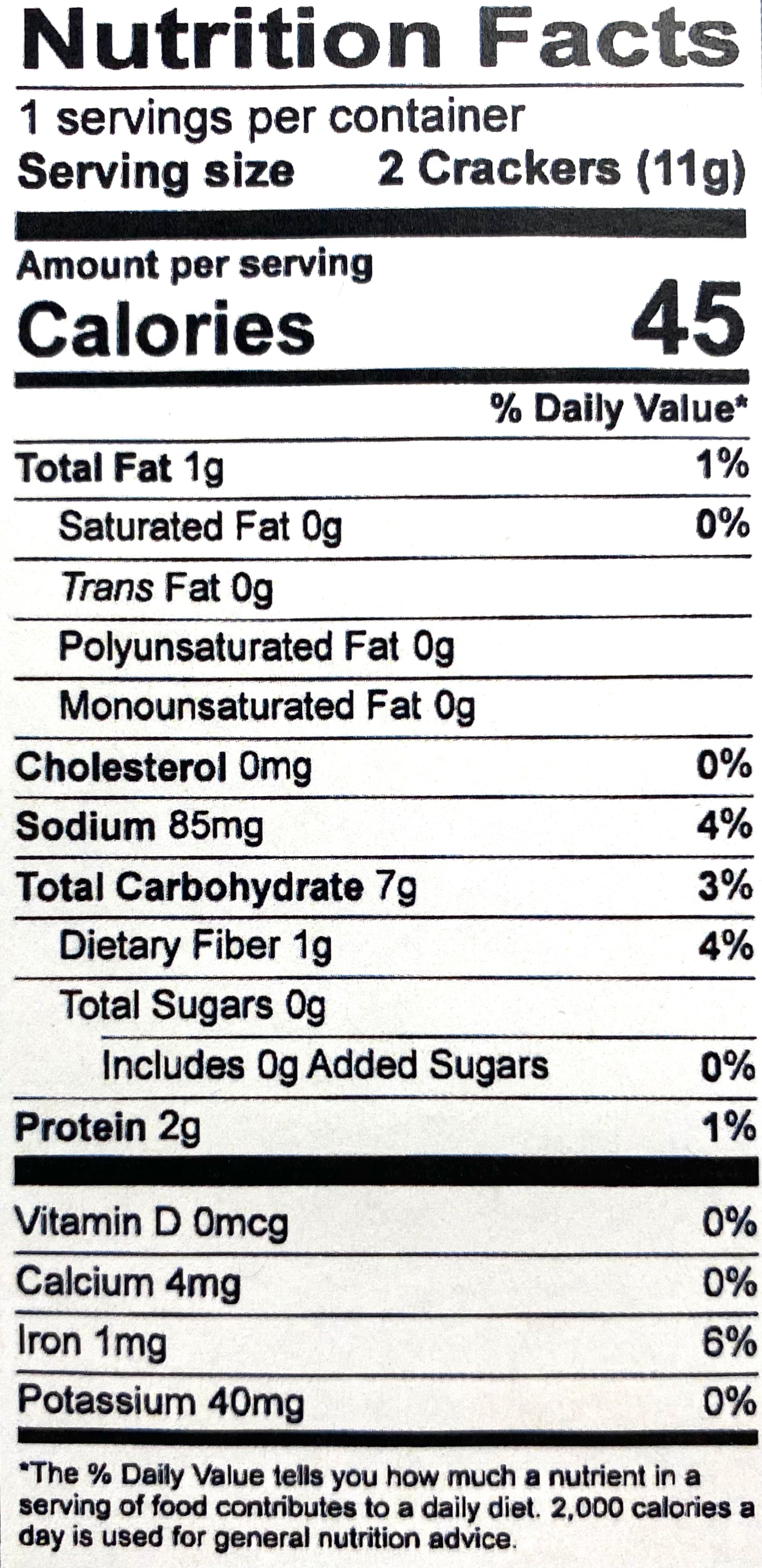 Nutritional Fact